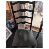 Pair of Black Wooden Dining Chairs with Ladder Backs