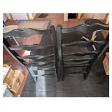 Pair of Black Wooden Dining Chairs with Ladder Backs