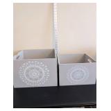 Set of 2 Basketville Decorative Wooden Storage Bins with Handles