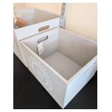 Set of 2 Basketville Decorative Wooden Storage Bins with Handles