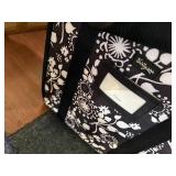 Thirty One Room to Grow Utility Bin Storage Organizer in Black and White  Floral Pattern Fabric, Collapsible