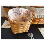 Longaberger Baskets Set - Handwoven Floral Liners (Lot of 3)