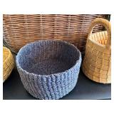 Wicker Baskets Set - Large Rectangular Basket & 3 Round Baskets (Lot of 4)