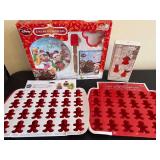 Disney Cookies for Santa Kit & Wilton 24-Cavity Silicone Mold & Angel Glass Ornament - New in Box