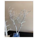 White Twig Tree Jewelry Holders in Square Base - Approx. 25 in Tall