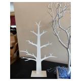 White Twig Tree Jewelry Holders in Square Base - Approx. 25 in Tall