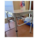 Aluminum Folding Table - 24 x 18 in Portable Two-Piece Top