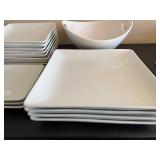 World Market and Threshold White Porcelain Square Dinnerware Set - Plates, Bowls & Mugs