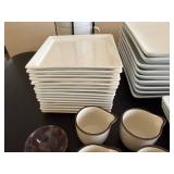 World Market and Threshold White Porcelain Square Dinnerware Set - Plates, Bowls & Mugs