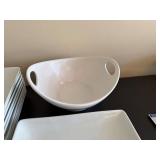 World Market and Threshold White Porcelain Square Dinnerware Set - Plates, Bowls & Mugs