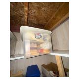 Assorted Doll Making and Craft Supplies - Fabrics, Doll Accessories & Storage Bins