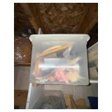 Assorted Doll Making and Craft Supplies - Fabrics, Doll Accessories & Storage Bins