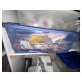 Assorted Doll Making and Craft Supplies - Fabrics, Doll Accessories & Storage Bins