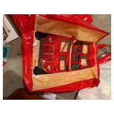 Harrods London Tote Bags - Red Bus Print (2 Bags)