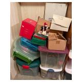 Large Assortment of Christmas Decorations including Wreaths, Ornaments, Dillard