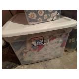 Assorted Quilting & Sewing Fabric Scraps in Clear Storage Bins