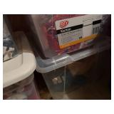 Assorted Quilting & Sewing Fabric Scraps in Clear Storage Bins