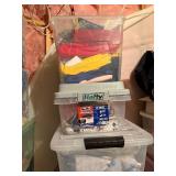 Assorted Quilting & Sewing Fabric Scraps in Clear Storage Bins