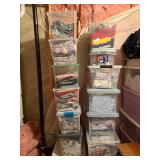Assorted Quilting & Sewing Fabric Scraps in Clear Storage Bins