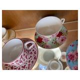 Lenox Laurel Floral Tea Set - Teacups, Saucers & Gold Rim Plates (USA)