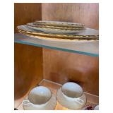 Lenox Laurel Floral Tea Set - Teacups, Saucers & Gold Rim Plates (USA)