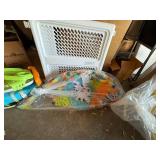 Infant Seat - Yellow Plastic Baby Chair, Colorful Inflatable Toy, Safety 1st Item