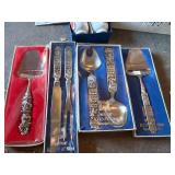 Konge Norwegian Pewter Flatware Sets (4 Boxes) - Royal Worcester Egg Coddler (2 Cups)