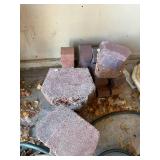 Brick Pavers & Croquet Bocce Set - Red/Gray Concrete Blocks with Mallets & Balls