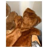Three Plush Teddy Bears - Brown & Gray Stuffed Animals