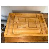 Poker Set with Wooden Tray - Red & White Chips, Card Boxes