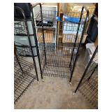 Black Wire Shelving Racks on Casters - Set of 3