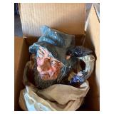 West Germany Porcelain Figurine - Bearded Man with Wide Hat & Crow