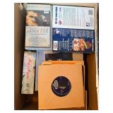 Beatles Anthology & Presumed Innocent VHS & 1991 World Series Memorabilia Box & Decca 7in Vinyl Assortment