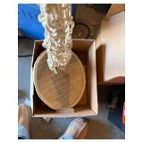 Round Wicker Basket with Macrame Rope Plant Hanger