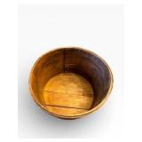 Vintage Round Wooden Bucket with Lid - Rustic Farmhouse Decor