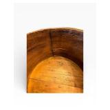 Vintage Round Wooden Bucket with Lid - Rustic Farmhouse Decor