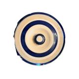 Ceramic Barrel Beverage Dispenser - Blue Stripes & Crown Emblem