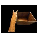 Antique Wooden Box & Antique Boot Pull - 2-Piece Set