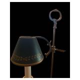 Vintage Shade Desk Lamp with Ring-Top Arm and Ornate Metal Base