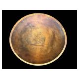 Primitive Wood Bowl 5 in H x 16 in Diameter - Crack on Bottom Interior