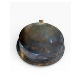 Antique Copper Bed Warmer with Wood Handle - Round Perforated Disk, Hinged Lid