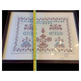 Cross-Stitch Sampler - Framed Wall Art, 12 x 15 In