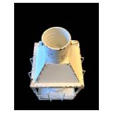 White Metal Lantern - 14 in Tall, Cage Frame