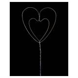 Wire Heart Rug Beater - 36-Inch Long Hanging Wire Art with Wooden Weight