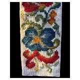 Floral Needlepoint Ribbon Trim - Multicolor Textile Strip - Wall Hanging