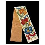 Floral Needlepoint Ribbon Trim - Multicolor Textile Strip - Wall Hanging