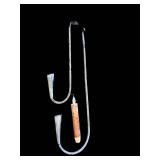 Vintage Metal Candle Holder with Dual Curved Arms & Included Candle