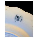 Canton Blue & White Transferware Dinner Plates - 8-Piece Set (6 Identical, 2 Variants)