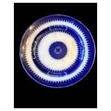 Canton Blue & White Transferware Dinner Plates - 8-Piece Set (6 Identical, 2 Variants)