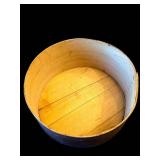 Antique Round Wooden Barrel Box with Lid - 16in Diameter Storage Container